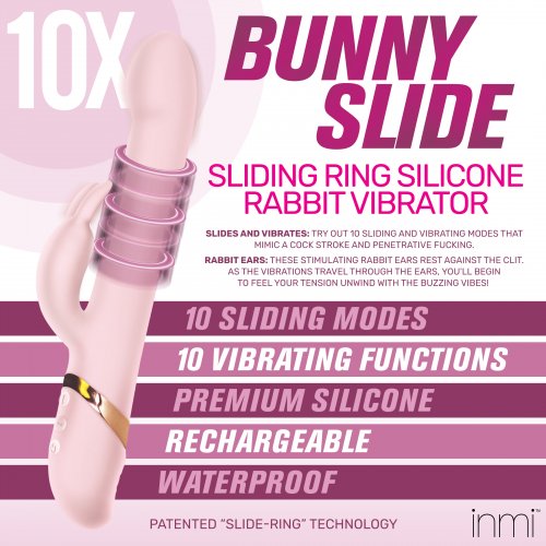 10X Bunny Slide Sliding Ring Silicone Vibrator
