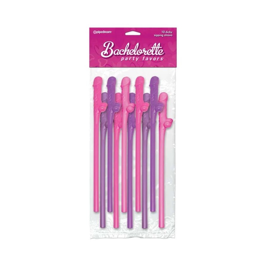 Bachelorette Party Favors 10-Piece Dicky Sipping Straws