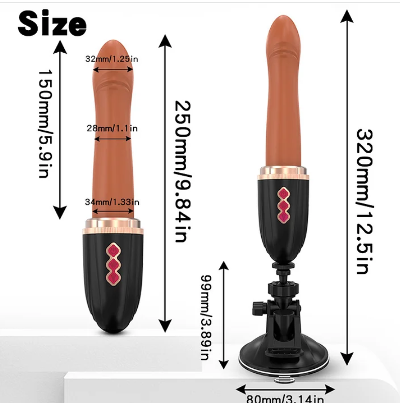 Hand Free 2-in-1 Telescopic Vibrating Dildo Machine