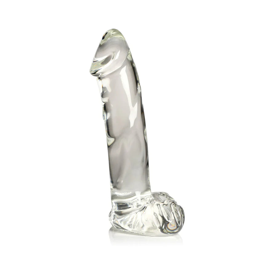 Pleasure Crystals Glass Dildo W/ Balls