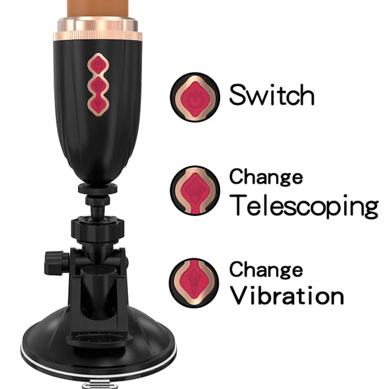 Hand Free 2-in-1 Telescopic Vibrating Dildo Machine