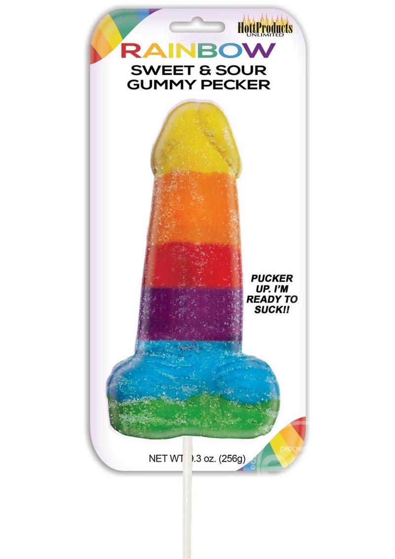 Rainbow Sweet and Sour Jumbo Gummy Pecker