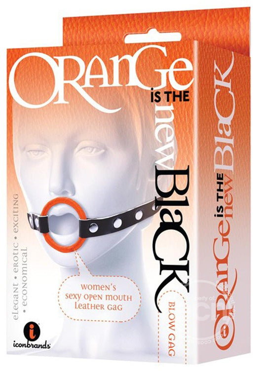 Orange Is The New Black Blow Gag Mordaza de cuero con boca abierta