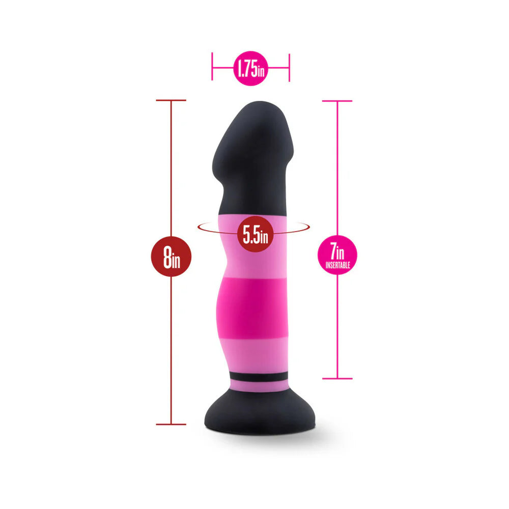 Avant D4 Sexy in Pink 8 in. Silicone Dildo with Suction Cup