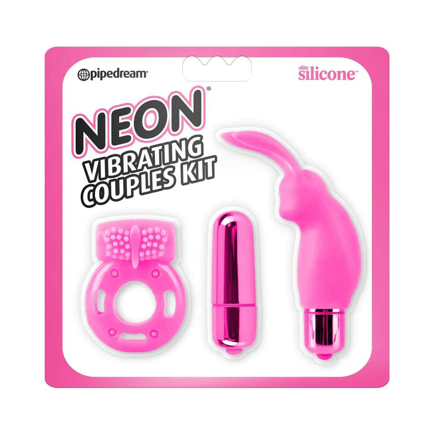 Pipedream Neon 3-Piece Silicone Vibrating Couples Kit