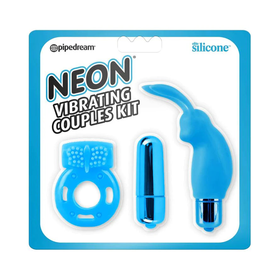 Pipedream Neon 3-Piece Silicone Vibrating Couples Kit