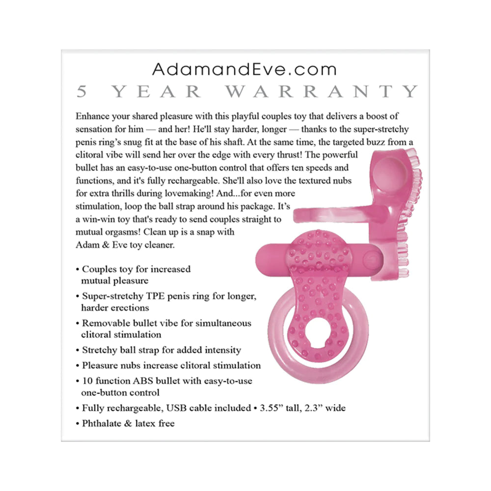 Adam & Eve Couples Enhancer Rechargeable Vibrating Cockring