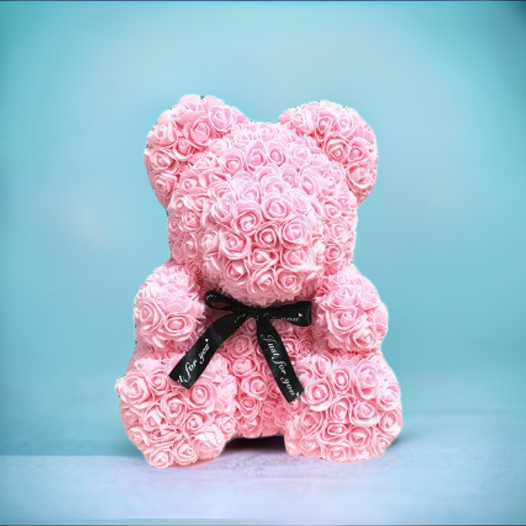 Rose Teddy Bear and Rose Ring Gift Box