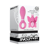 Evolved Double Date Rechargeable Silicone Vibrating Anal Plug and Clit Stimulator Couples Set