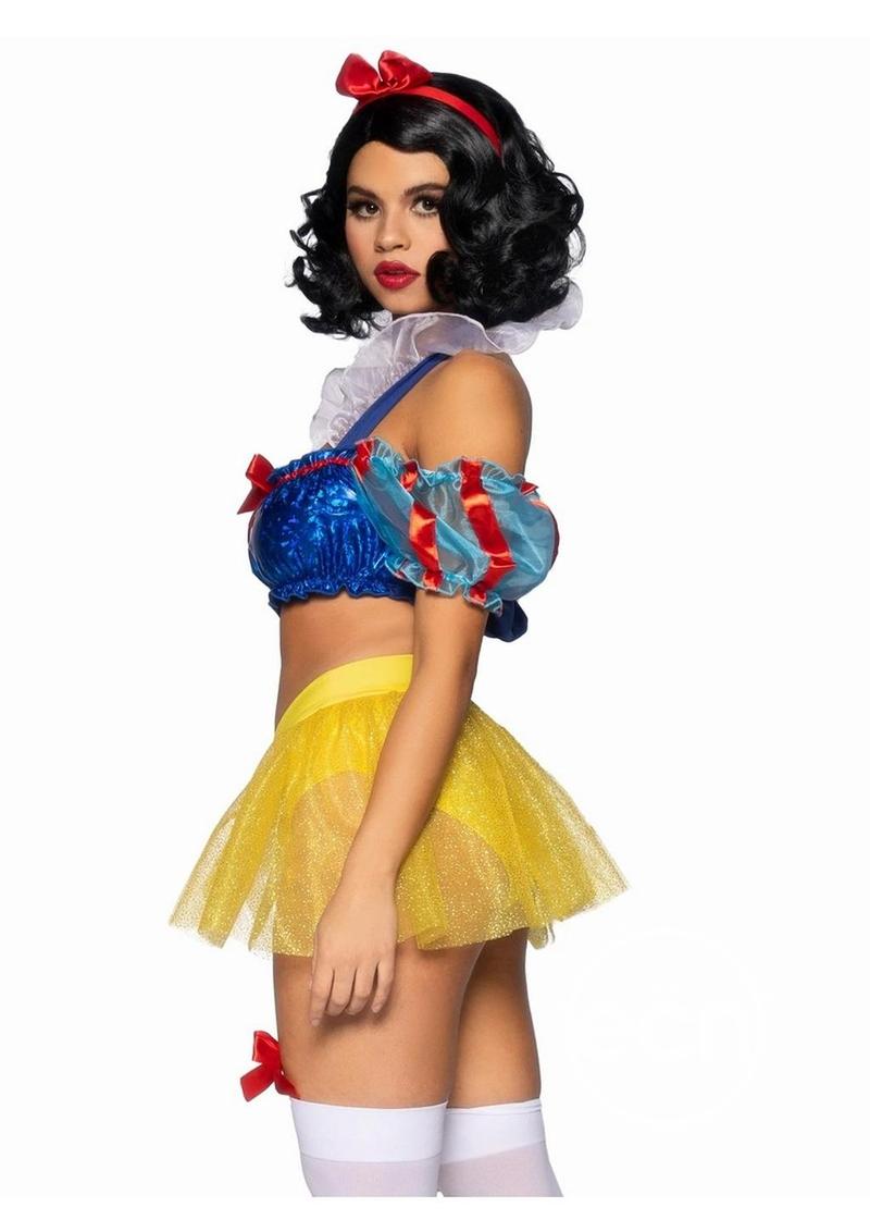 Bad Apple Snow White, Shimmer Halter Bandeau with Organza Puff