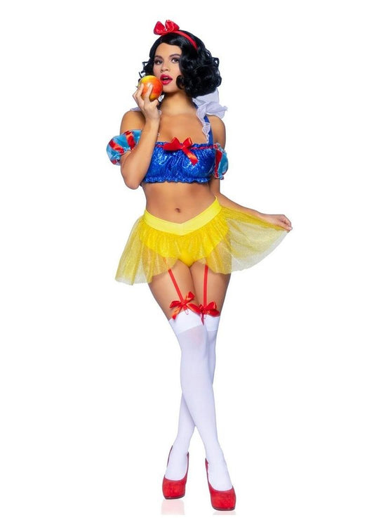 Bad Apple Snow White, Shimmer Halter Bandeau with Organza Puff