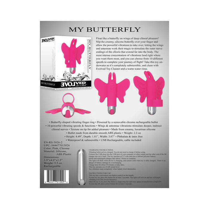 My Butterfly Rechargeable Remote-Controlled Silicone Finger Vibrator