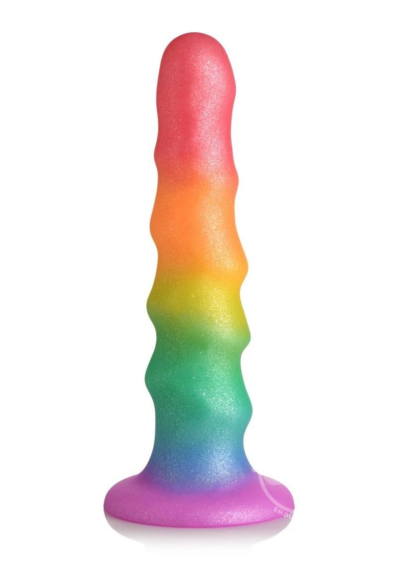 Simply Sweet Zigzag  Silicone Dildo Rainbow