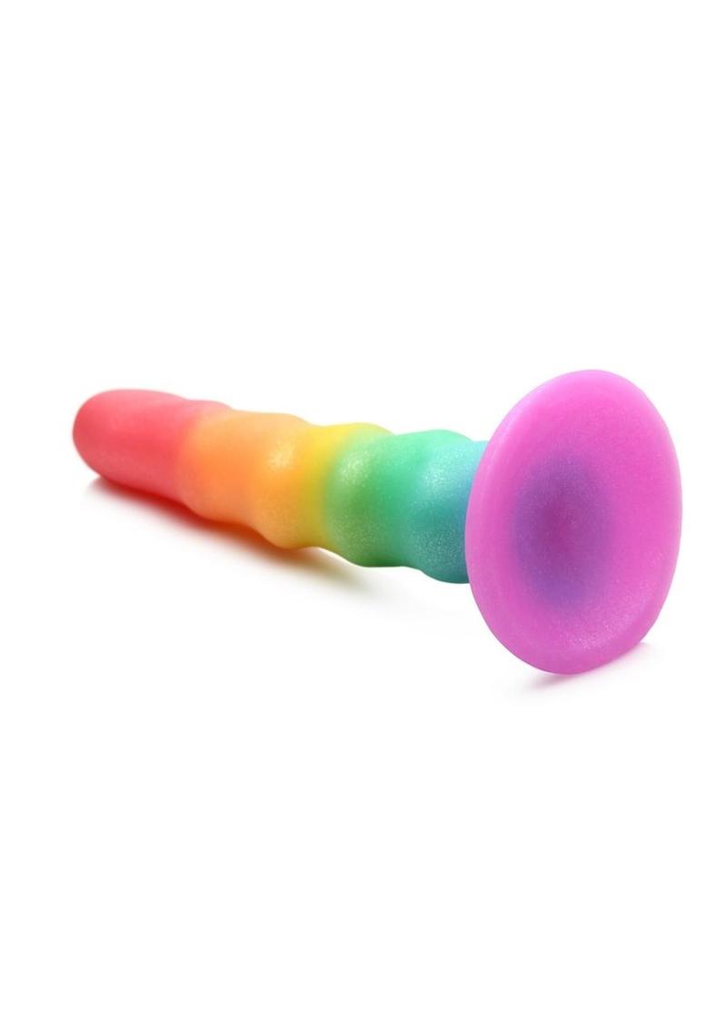 Simply Sweet Zigzag  Silicone Dildo Rainbow