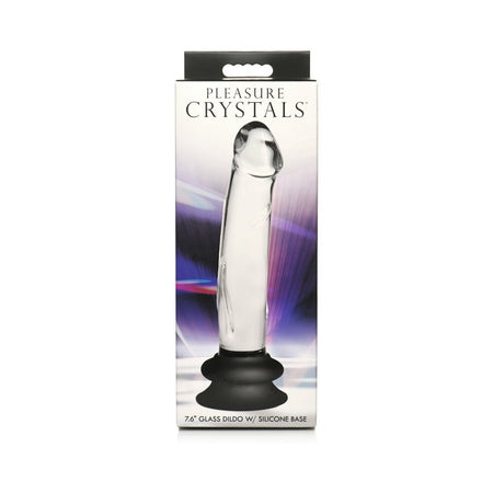 Pleasure Crystals Glass Dildo with Silicone Base