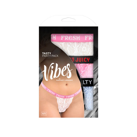 Fantasy Lingerie Vibes Tasty Vibes Pack 3-Piece Lace Thong Panty Set