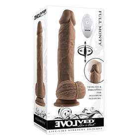 Evolved Full Monty Rechargeable Remote-Controlled Thrusting Twirling Dildo