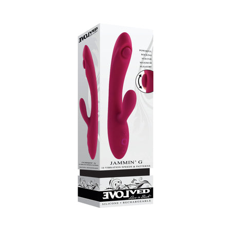 Evolved Jammin G Rechargeable Tapping Dual Stim Vibe Silicone