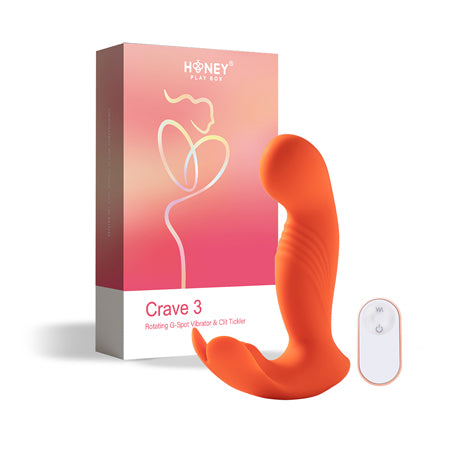 Honey Play Box Crave Vibrador de punto G 3 con cabezal de masaje giratorio y cosquilleo de clítoris