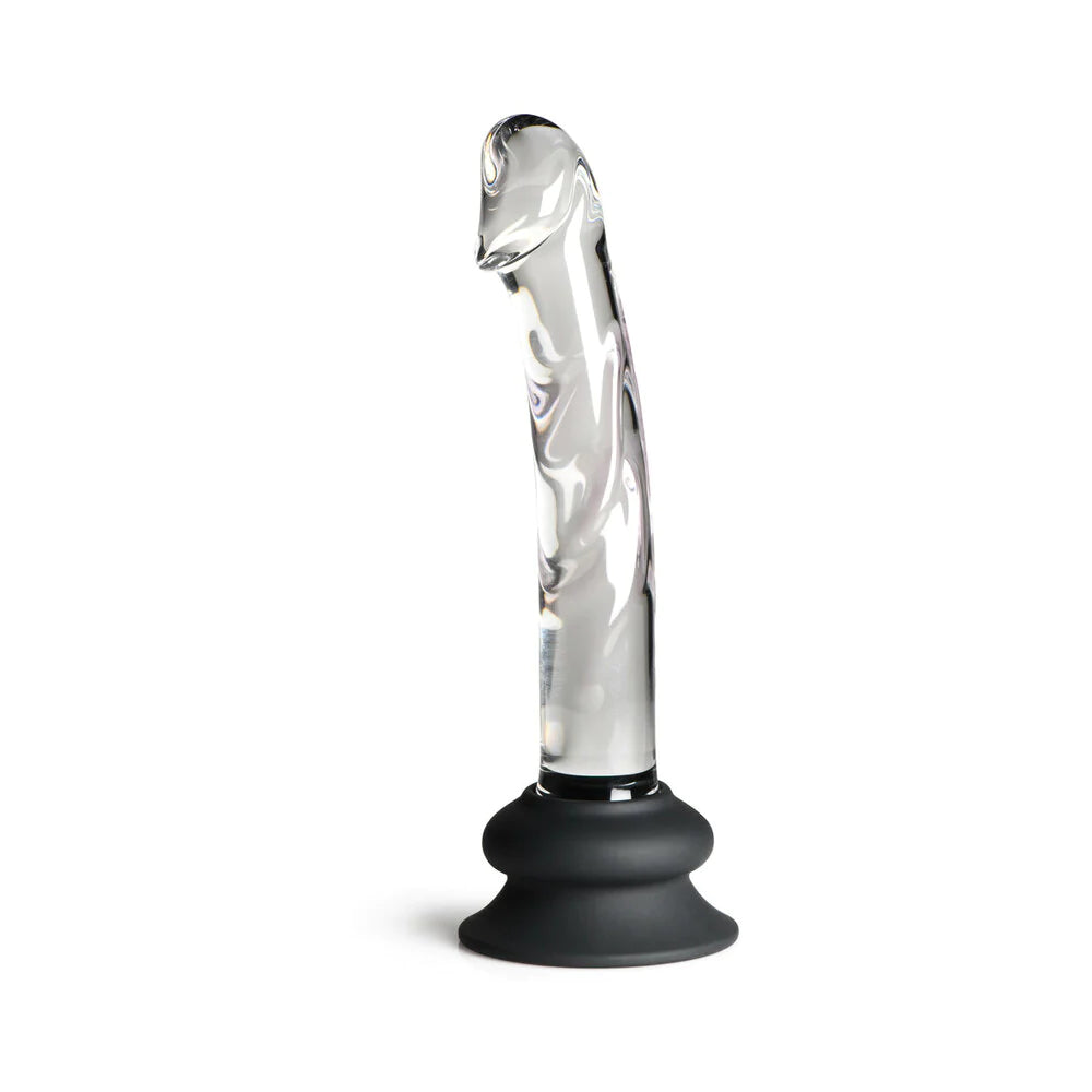 Pleasure Crystals Glass Dildo W/ Silicone Base