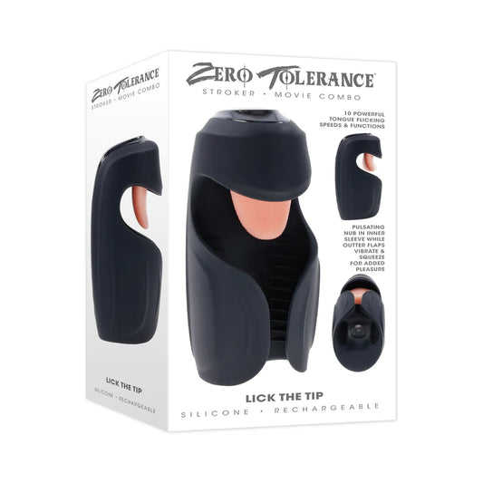 Zero Tolerance Lick The Tip Rechargeable Vibrating Thumping Stroker Silicone
