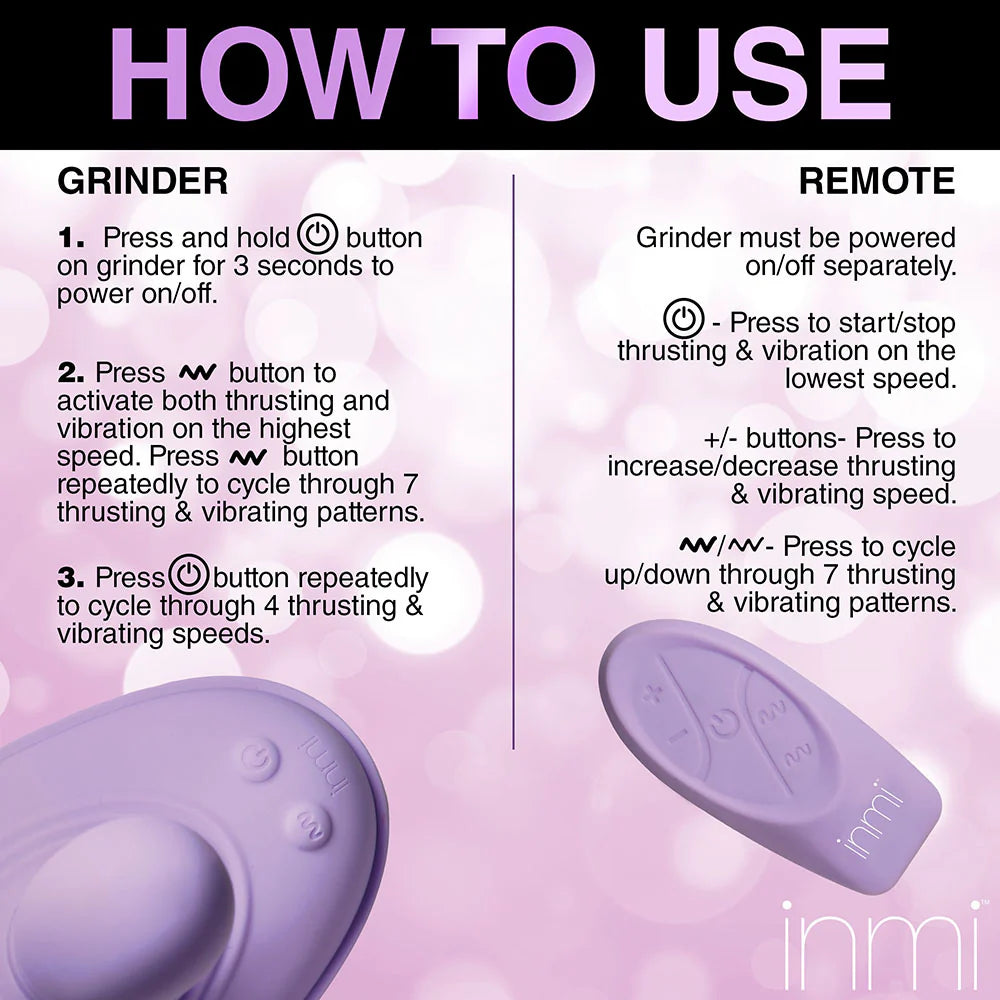 Inmi Thrust 'N' Grind Thrusting & Vibrating with Remote Silicone Grinder