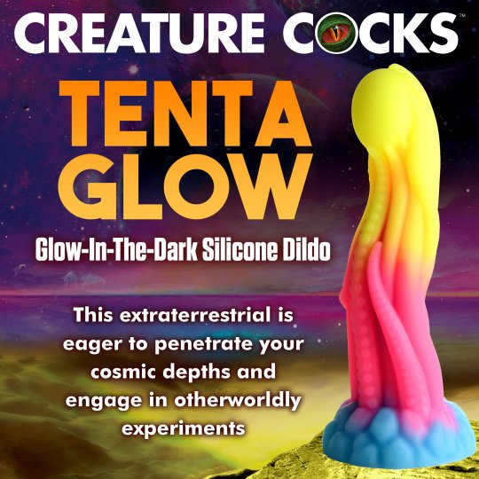 Tenta-Glow Glow-In-The-Dark Silicone Dildo