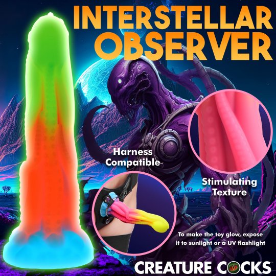 Tenta-Glow Glow-In-The-Dark Silicone Dildo