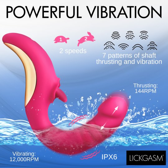 Tease and Please Thrusting and Licking Vibrator
