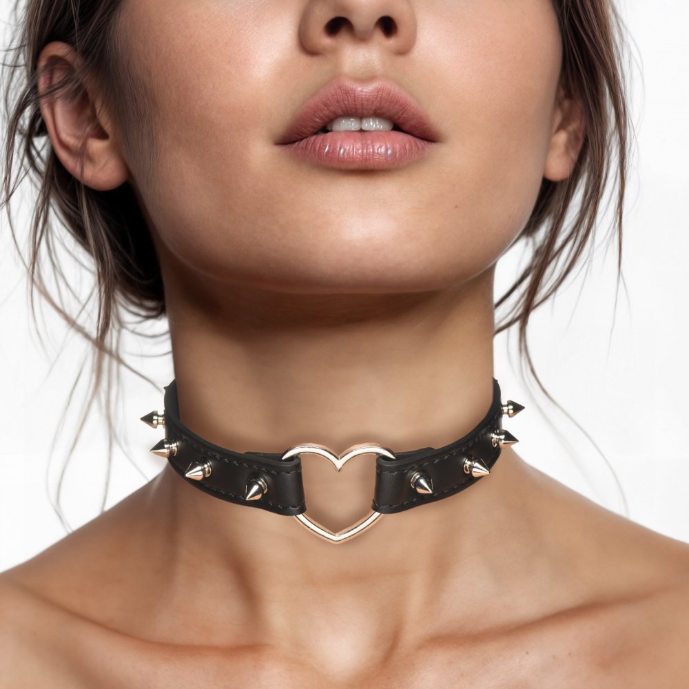 Spiked Heart Choker