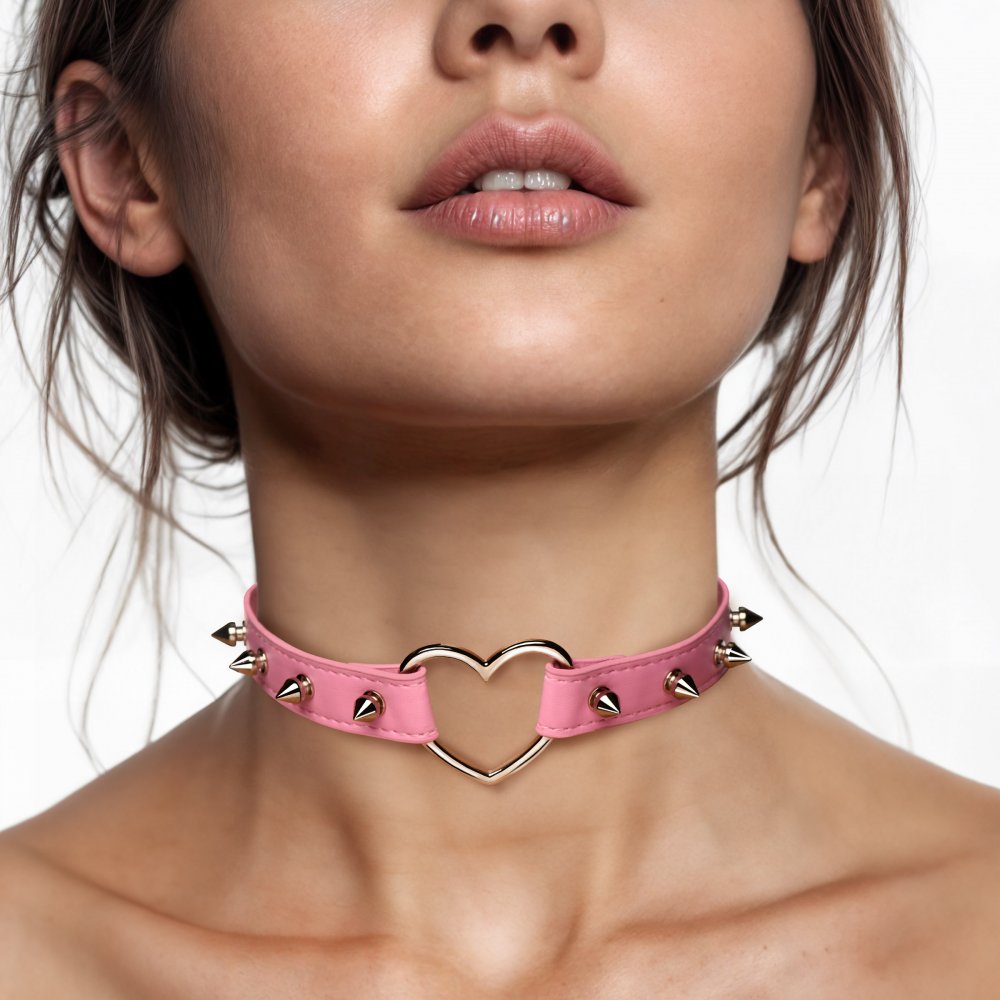 Spiked Heart Choker