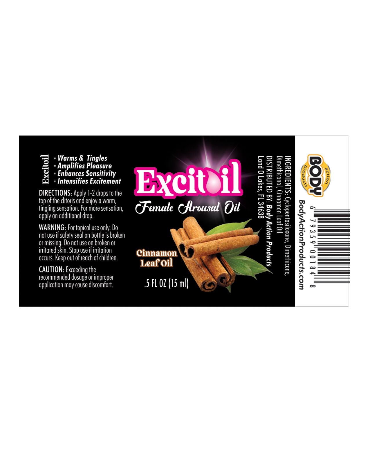 Body Action Excitoil Cinnamon Arousal Oil