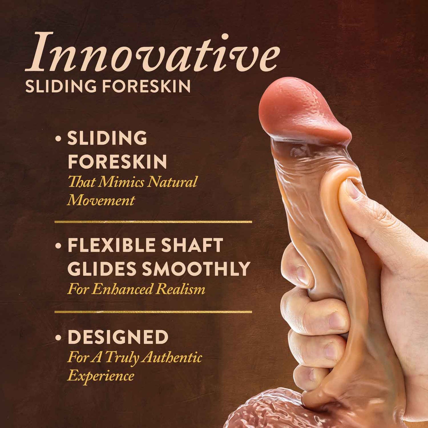 Renaissance - Raphael Sliding Foreskin Dildo With Squeezable Balls