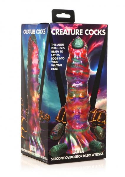 Creature Cocks Larva Consolador Ovipositor de Silicona con Huevos - Multicolor