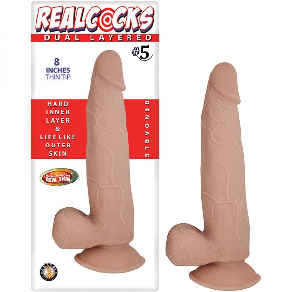 Real Cocks Dual Layered #5 Thin Tip 8 inches