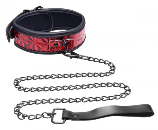 Crimson Tied Collar With Leash