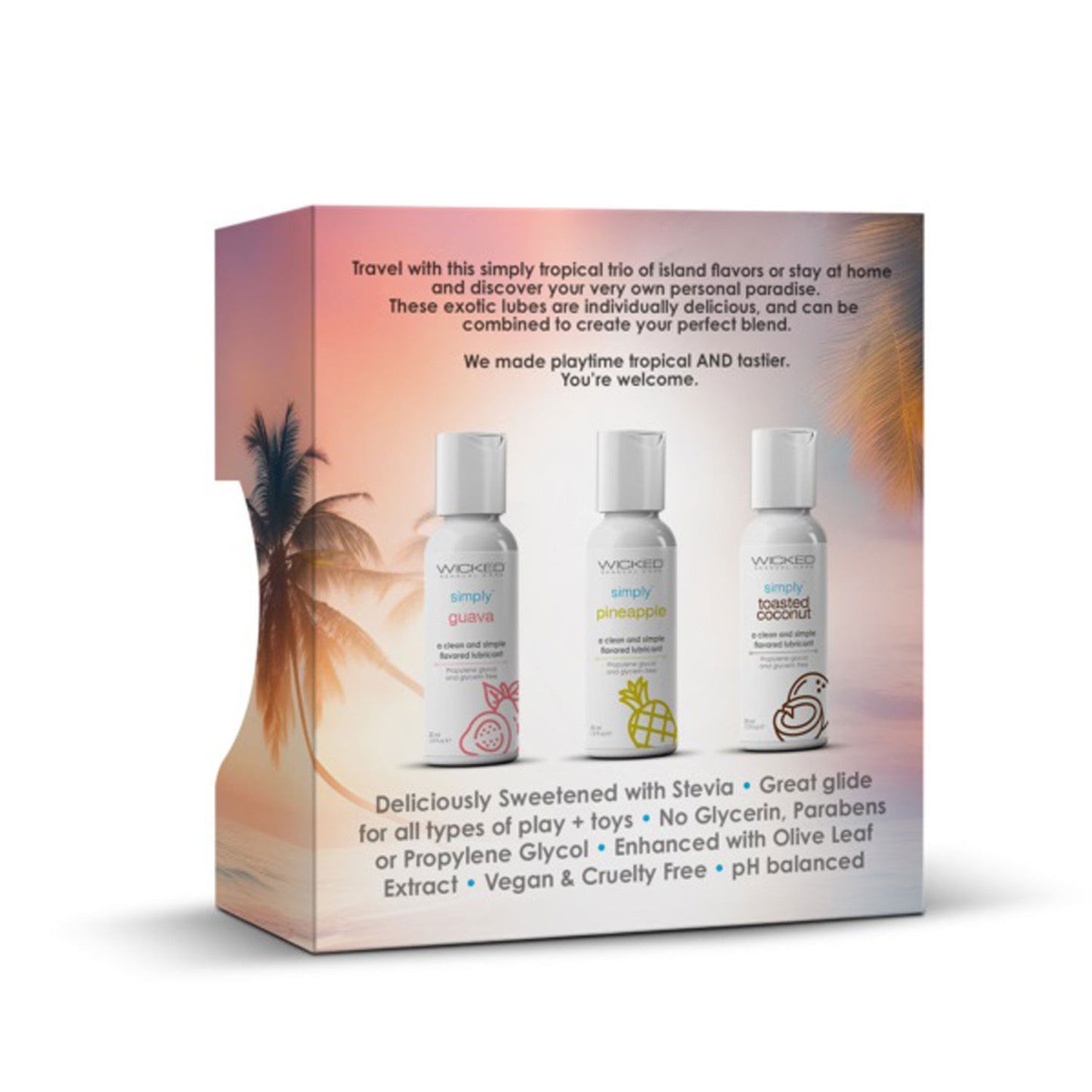 Wicked Simply Tropical Trio Travel Size Flavored Lubes