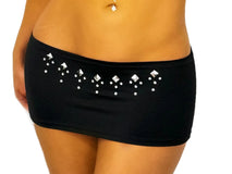 GR117BK - 6-Inch Mini Skirt with Rhinestones