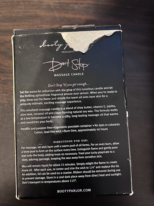 Don't Stop Massage Candle- DAMAGED BOX