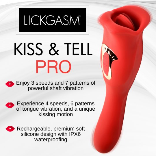 Lickgasm Kiss &amp; Tell Pro de doble extremo