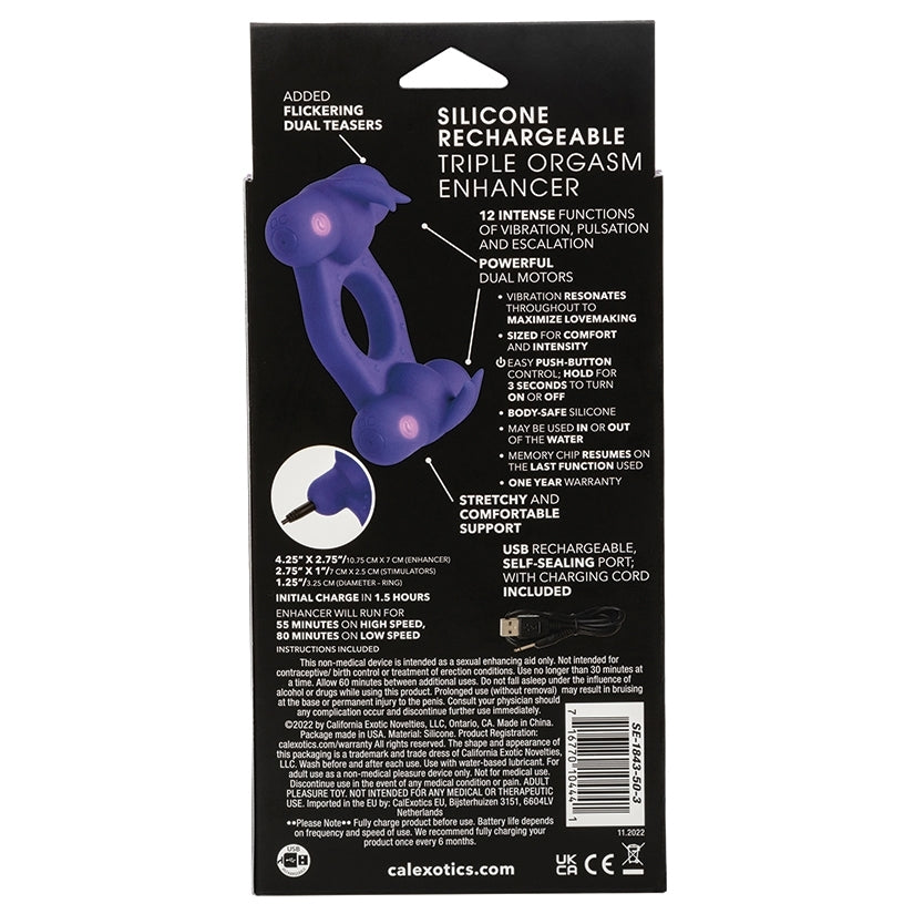 Silicone Rechargeable Triple Orgasm Enhancer