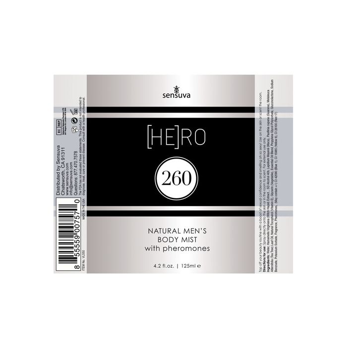 Sensuva Hero 260 Male Body Mist