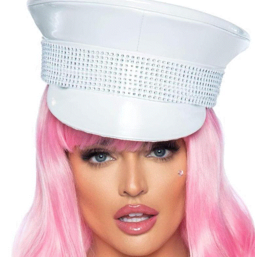 Leg Avenue Rhinestone Trimmed Military Hat