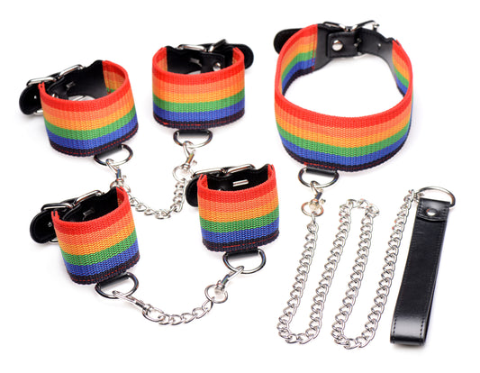 Conjunto de bondage arcoíris Kinky Pride