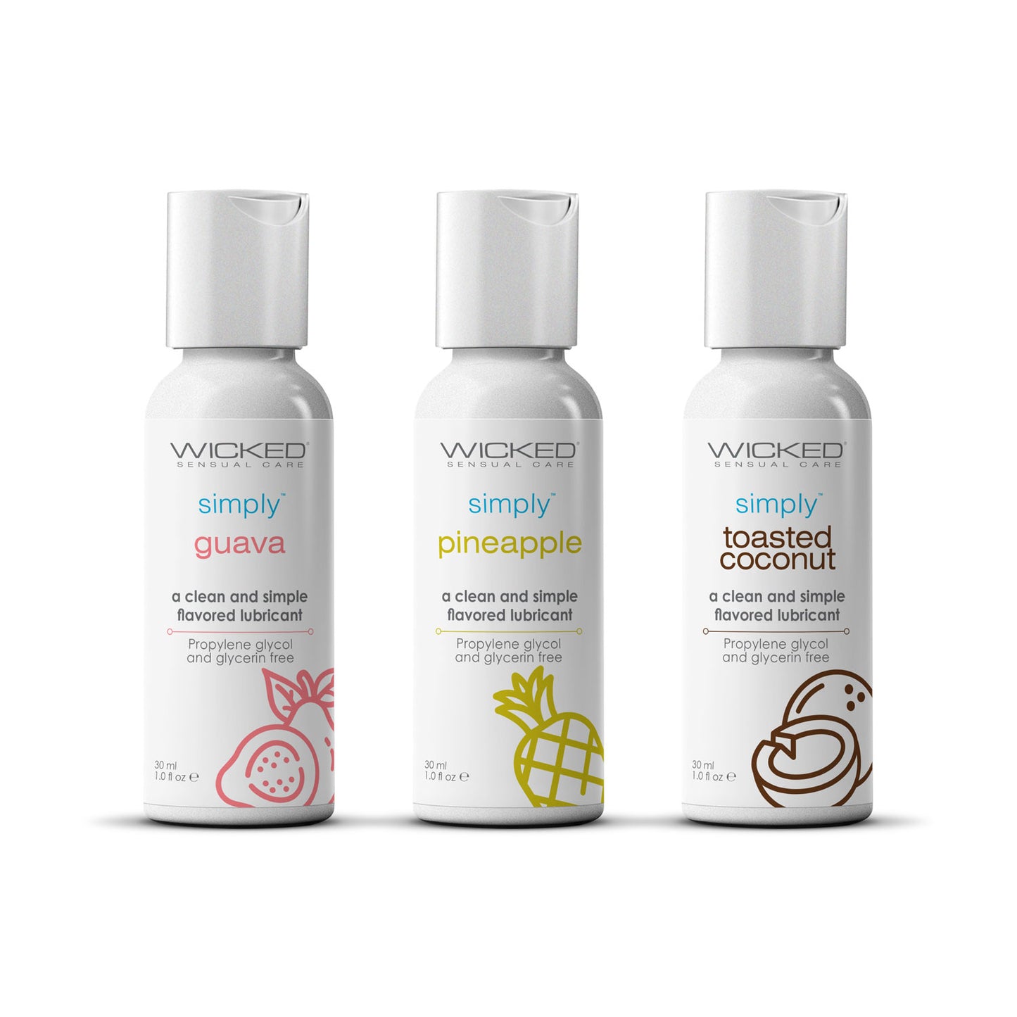 Wicked Simply Tropical Trio Travel Size Flavored Lubes