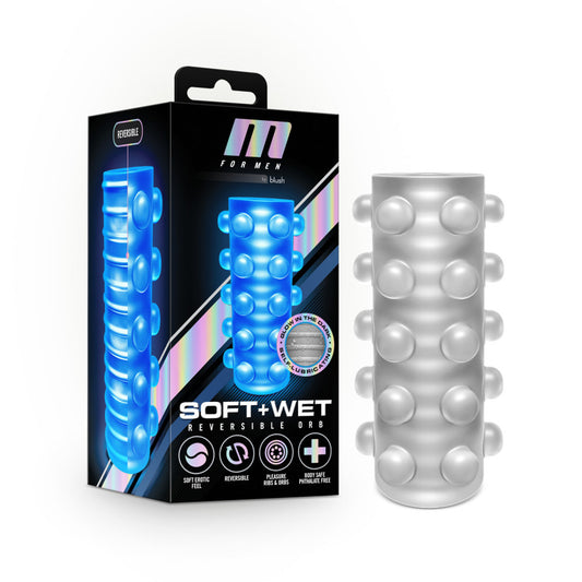 M for Men Soft and Wet Glow In The Dark Reversible Orb Masturbator