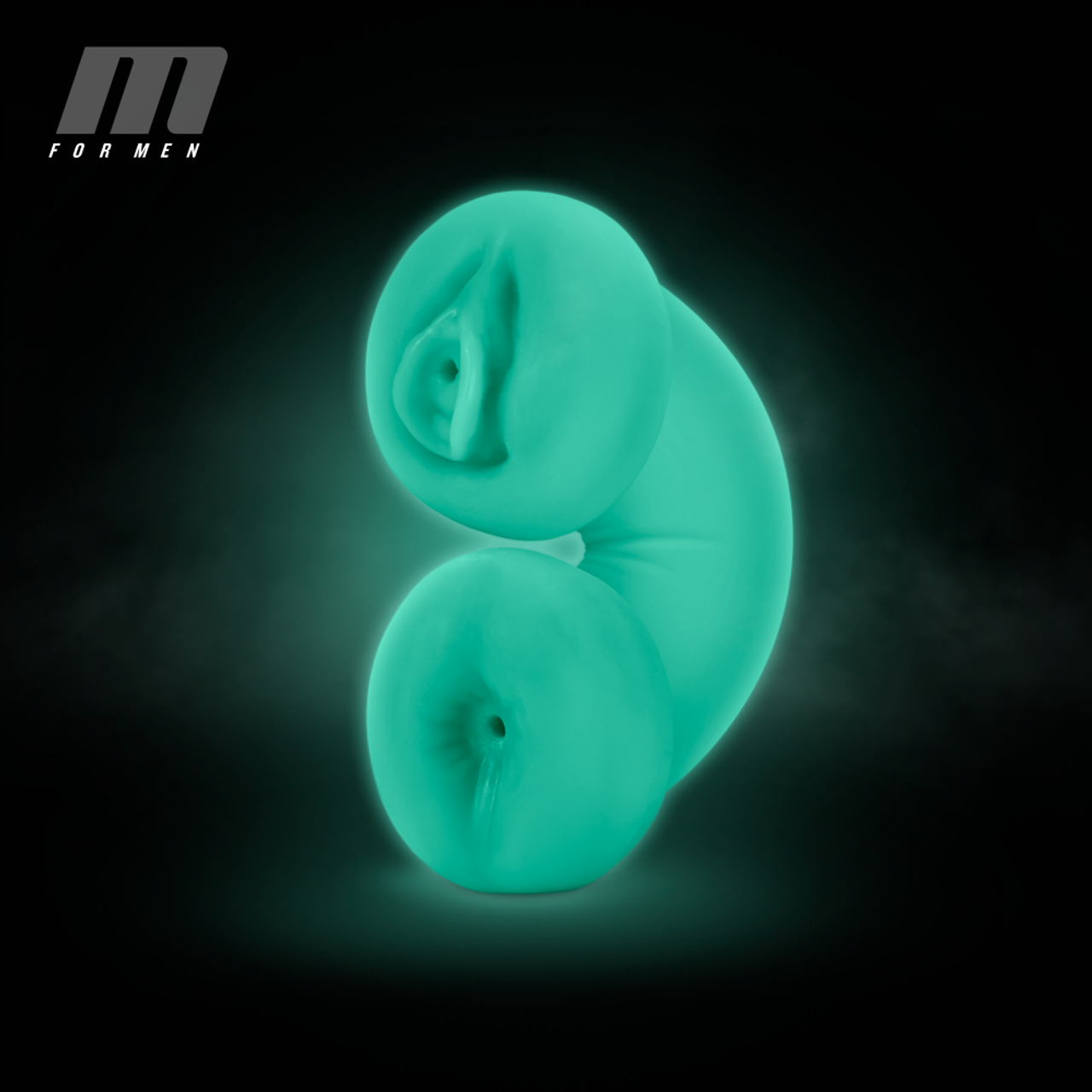 M for Men Soft and Wet Double Trouble Glow In The Dark Masturbator