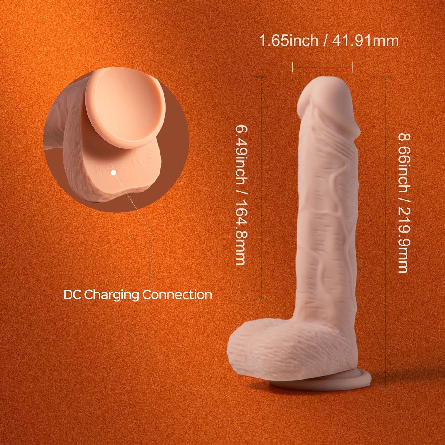 Paxton-App Controlled 7.5" Realistic Thrusting Penetrator Dildo