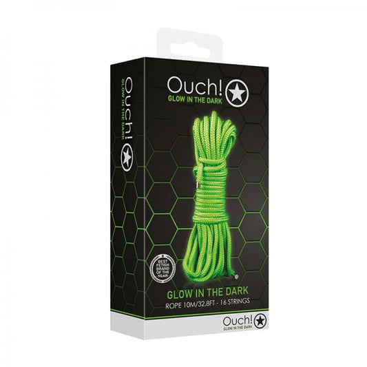 Ouch! Glow Rope - 10 M/16 Strings - Glow In The Dark - Green
