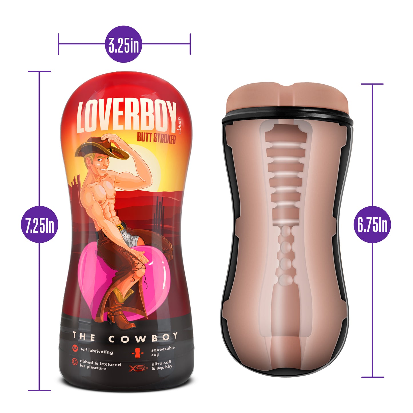 Loverboy - Cowboy - Self Lubricating Stroker - Beige